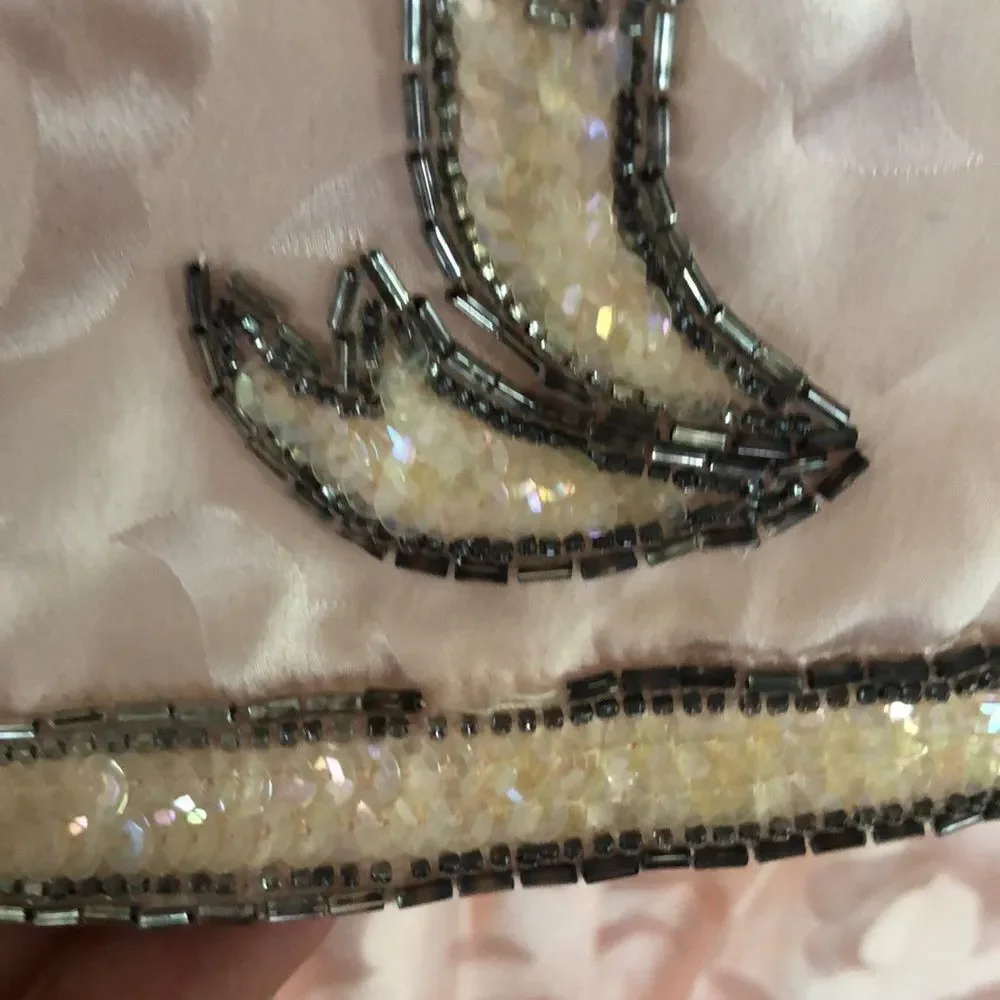 VINTAGE Deadstock Loehmann’s back room Pink silk beaded dress L - Picture 16 of 16